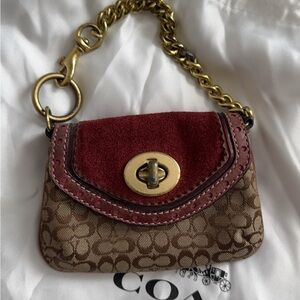 Vintage Coach Mini Signature Coin Purse Key Chain